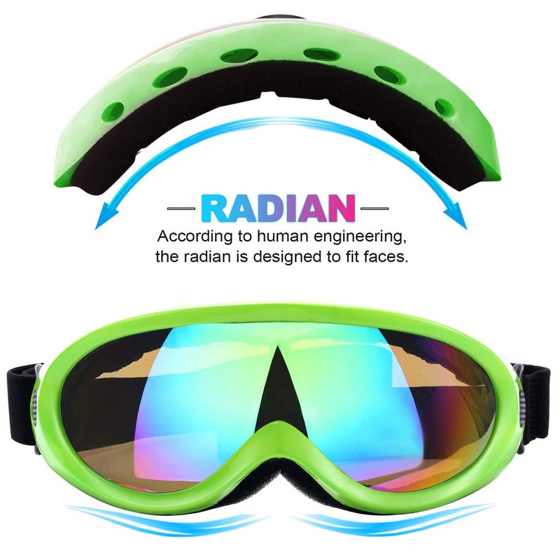 Rngeo Ski Goggles, Pack of 2, Snowboard Goggles for Kids, Boys & Girls, Youth, Men - Image 2